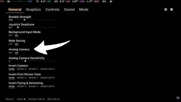 Banjo Recomp Settings